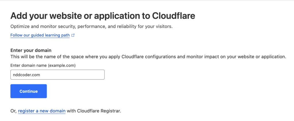 Thêm tên miền vào Cloudflare