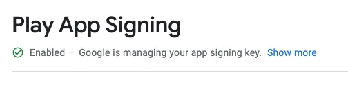 Play App Signing enabled